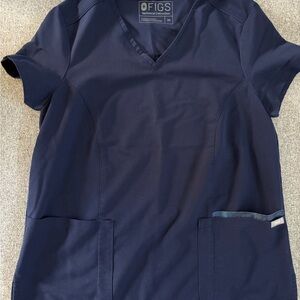 FIGS Women’s Gaya Navy Blue Scrub Top